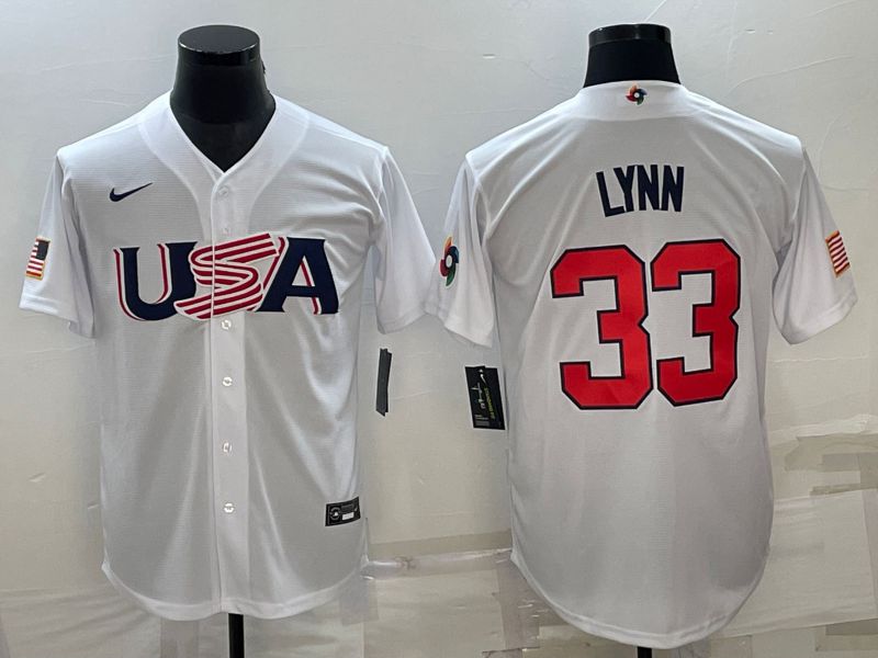 Men 2023 World Cub USA #33 Lynn White Nike MLB Jersey8->more jerseys->MLB Jersey
